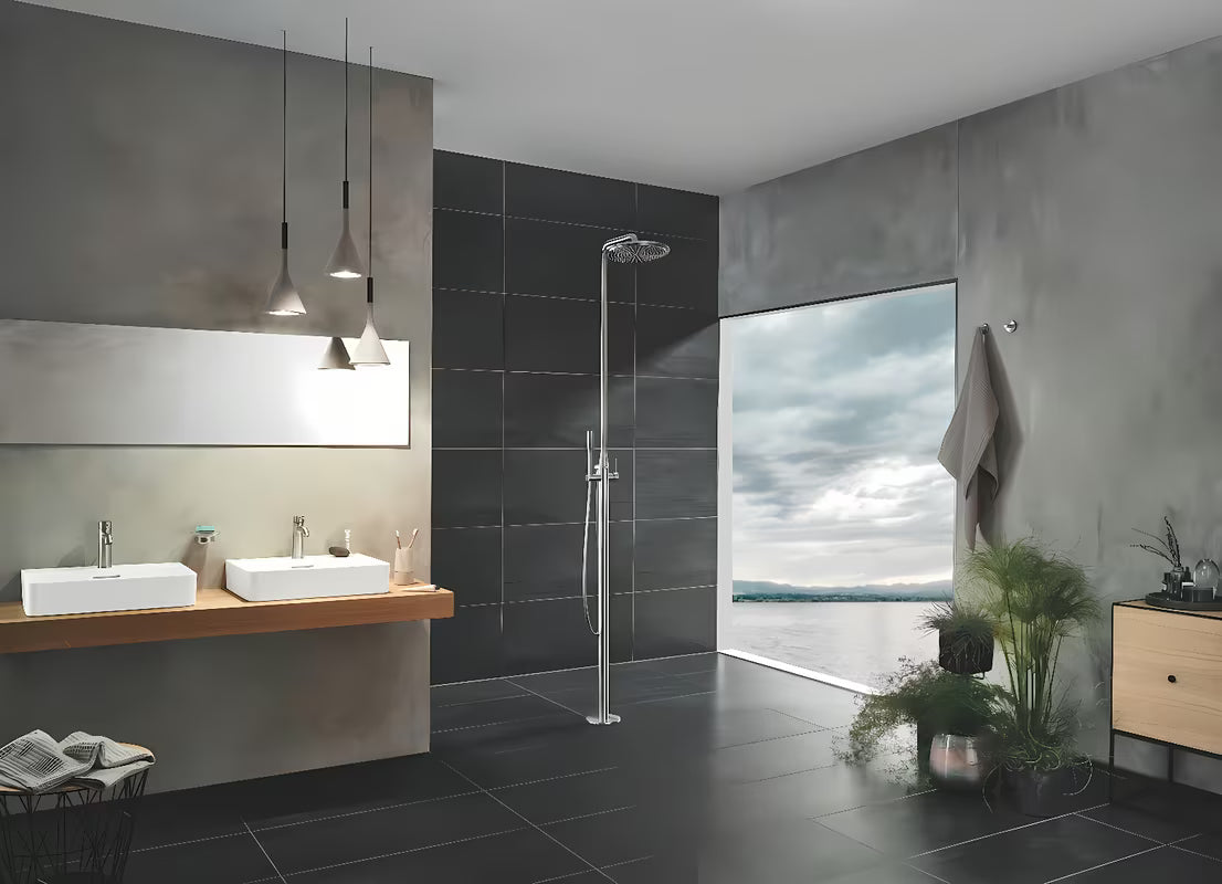 Umivaonička jednoručna baterija slavina Grohe Essence New s visokim izljevom i završnom obradom supersteel.