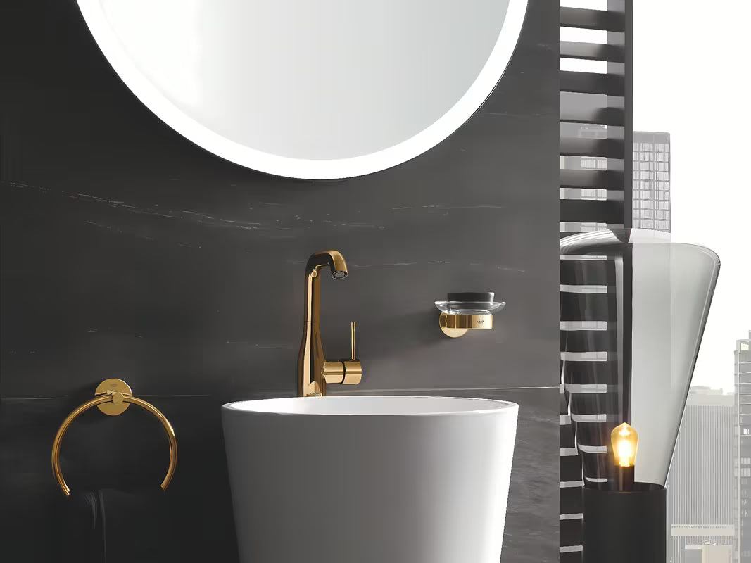 Grohe Essence jednoručna baterija stojeća miješalica za umivaonik s odvodom u izvedbi cool sunrise