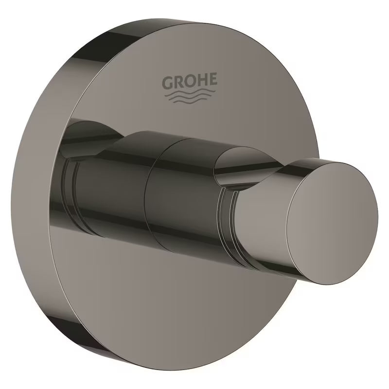 Metalni kupaonski kukica za ogrtač Grohe Essentials u izvedbi hard graphite sa skrivenim pričvršćenjem