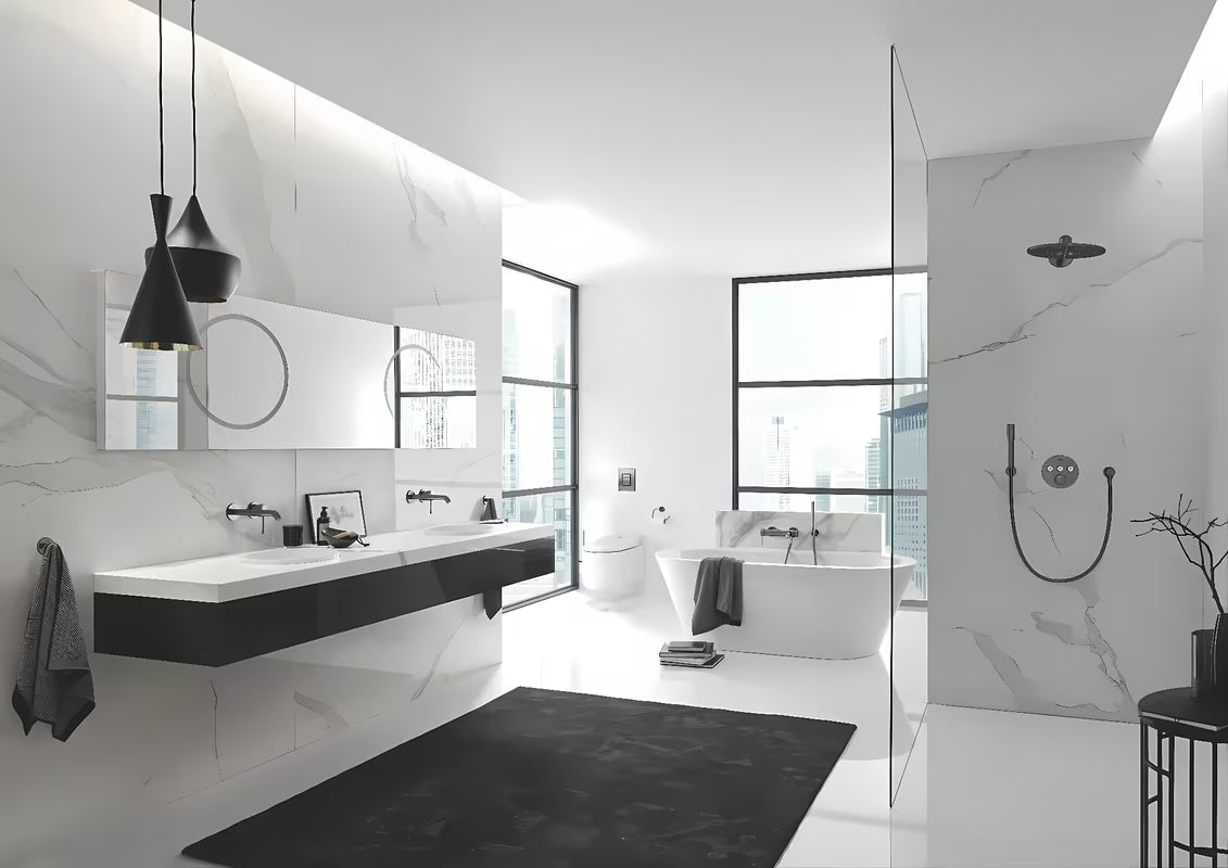 Metalni kupaonski kukica Grohe Essentials u izvedbi Brushed Hard Graphite sa skrivenim pričvršćenjem.