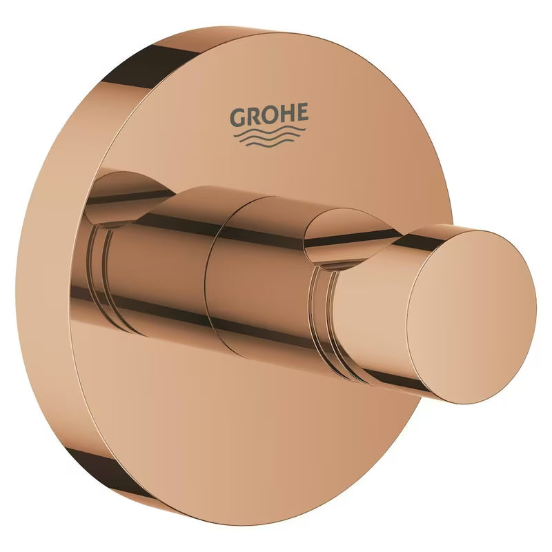 Kukica za ogrtač Grohe Essentials u izvedbi warm sunset sa skrivenim pričvršćenjem i površinom Grohe StarLight.