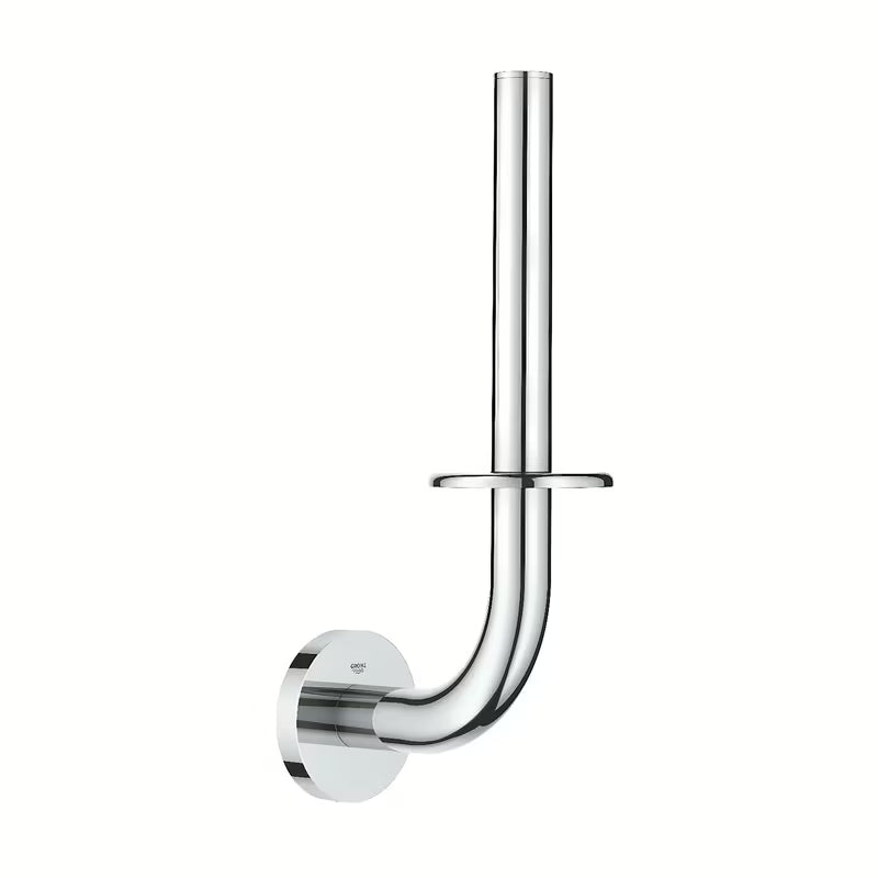 Kromirani držač toaletnog papira Grohe Essentials sa skrivenim zidnim pričvršćenjem.