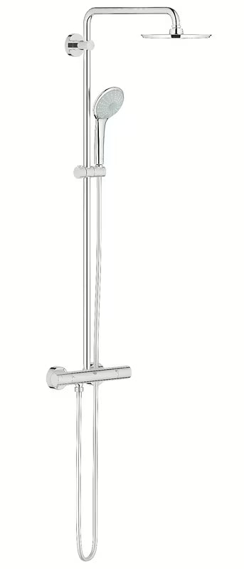 Tuš sustav Grohe Euphoria System s termostatskom miješalicom u krom izvedbi s nadglavnim i ručnim tušem