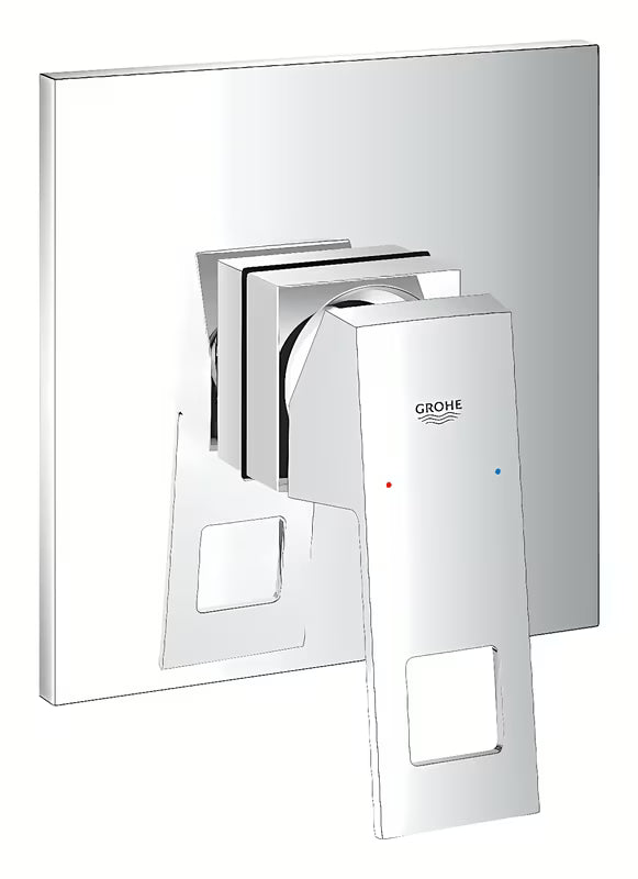 Podžbukna jednoručna baterija miješalica za tuš Grohe Eurocube u krom izvedbi s metalnom pločom i ručicom