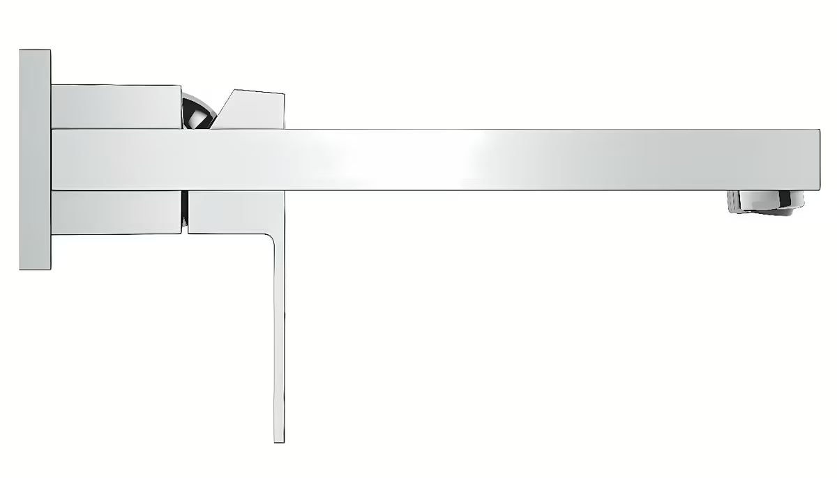 Kromirana zidna podžbukna miješalica za umivaonik Grohe Eurocube s ručicom i ugradnjom na 2 otvora.