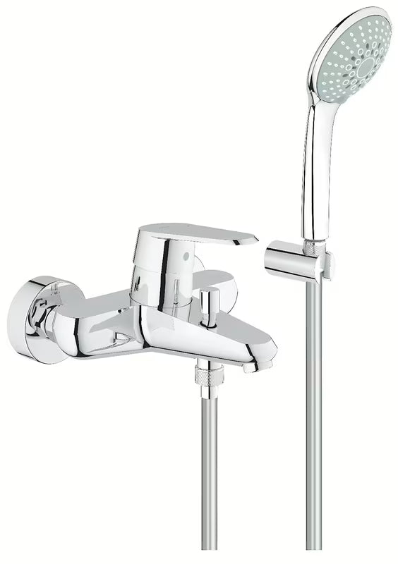 Kromirana zidna miješalica za kadu Grohe Eurodisc s tuš setom