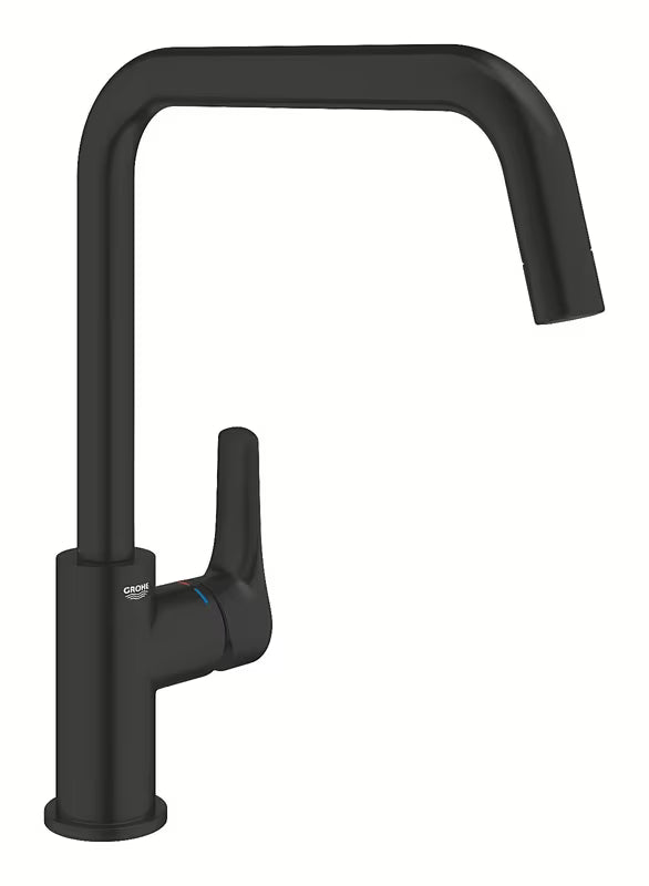 Mat crna miješalica za sudoper Grohe Eurosmart s visokim zakretnim izljevom