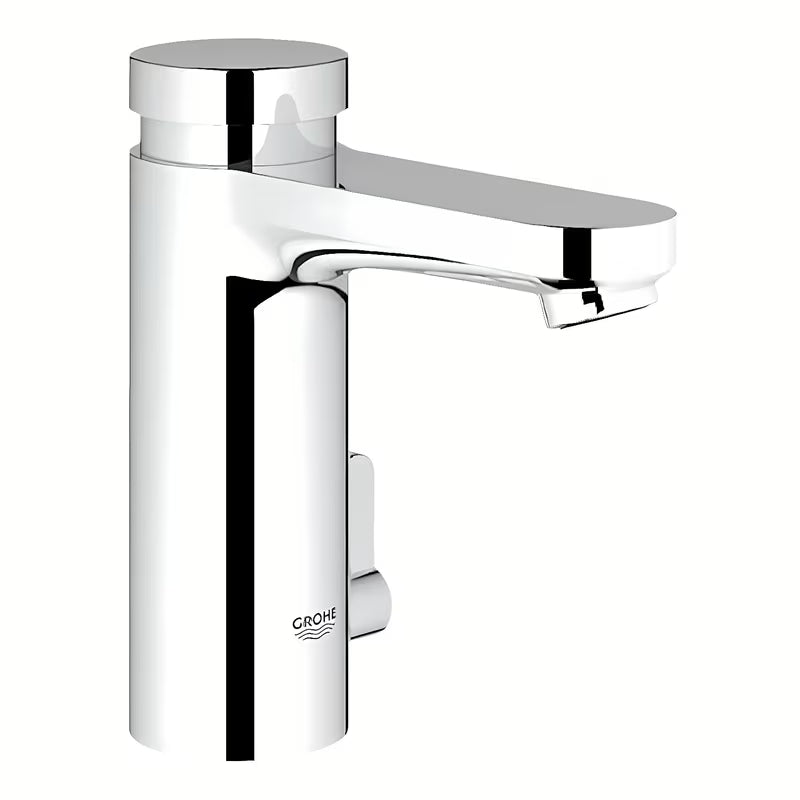Kromirana samozatvarajuća miješalica za umivaonik Grohe Eurosmart Cosmopolitan T s tehnologijom Grohe EcoJoy.