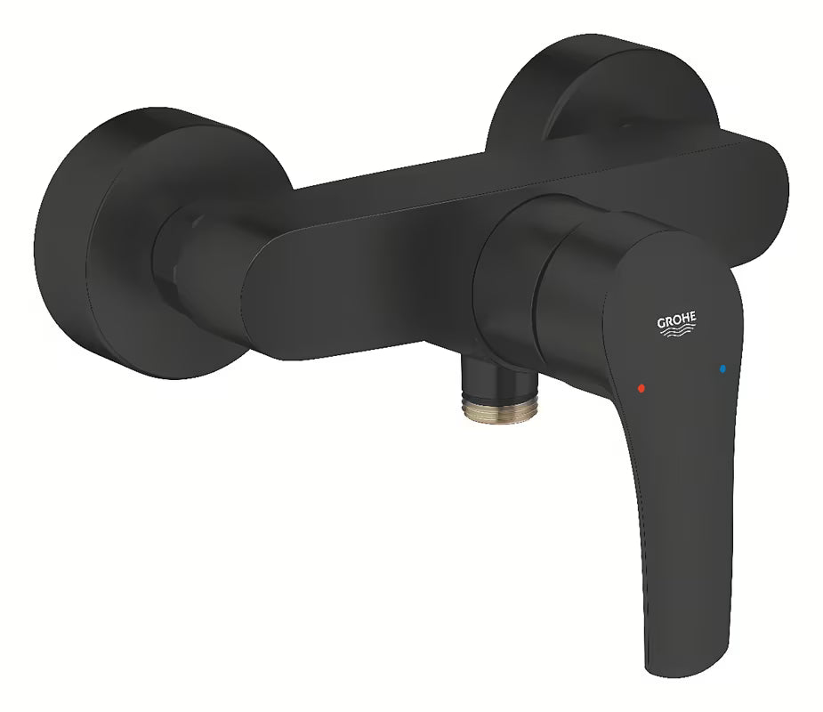 Zidna miješalica za tuš Grohe Eurosmart u mat crnoj izvedbi s ručicom