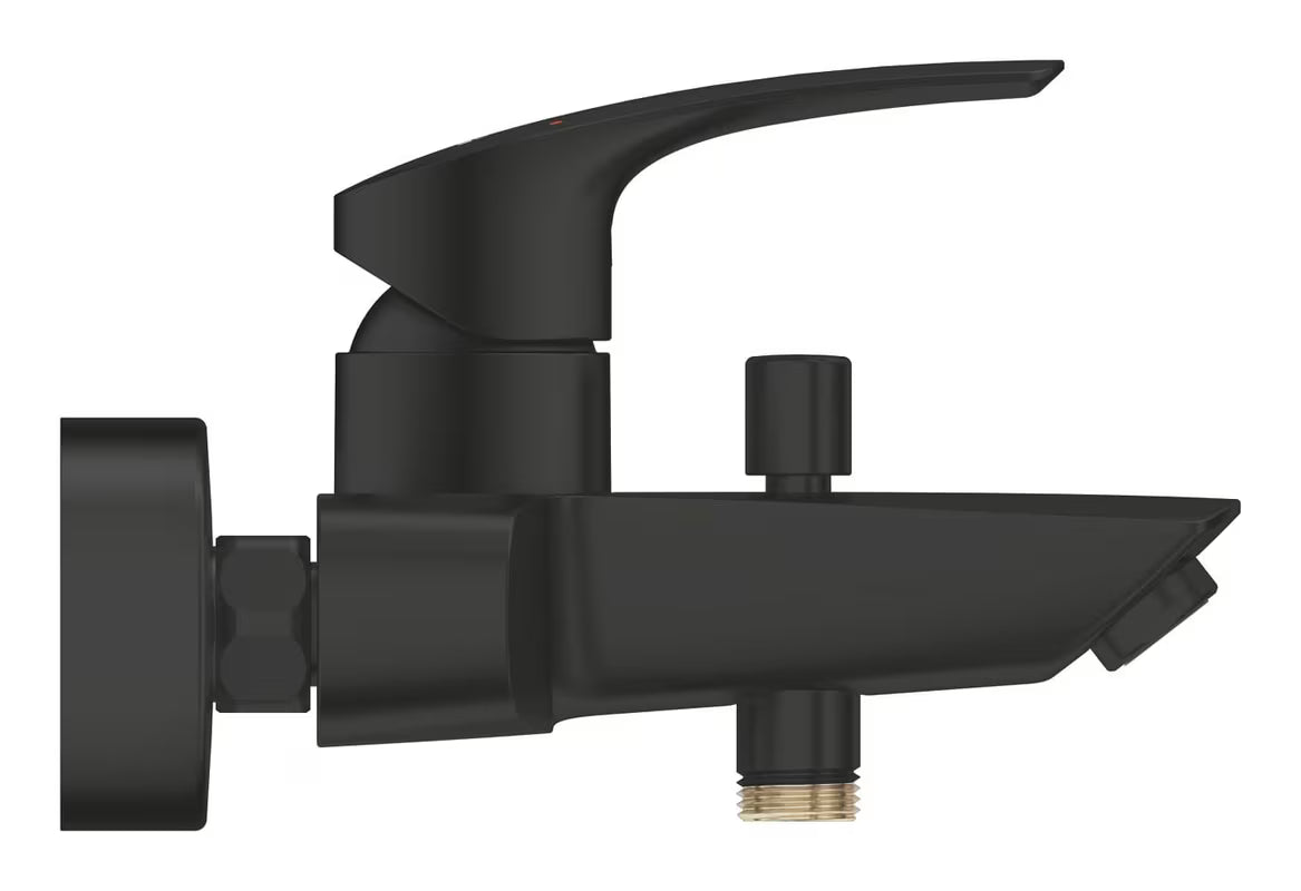 Grohe Eurosmart jednoručna baterija zidna miješalica za kadu u mat crnoj izvedbi s preklopnikom kada/tuš