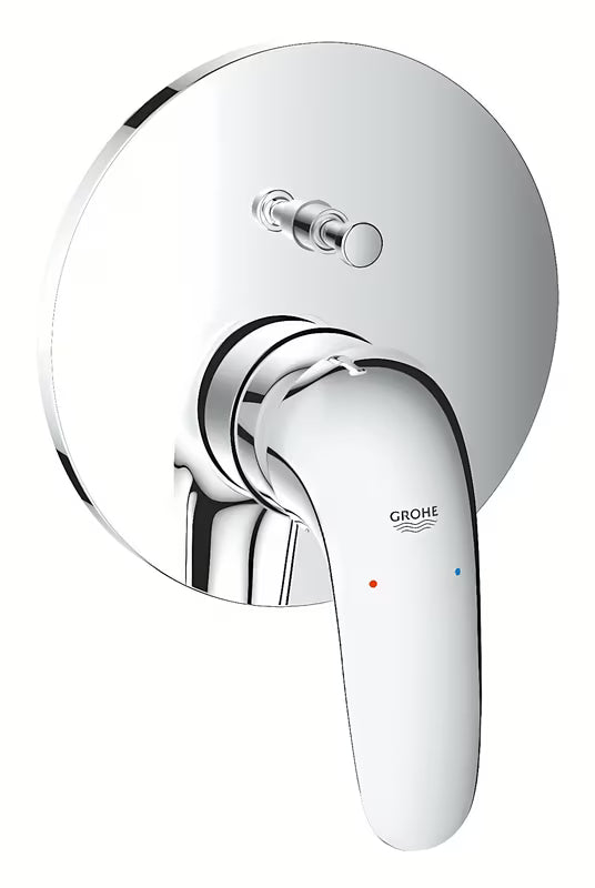 Podžbukna tuš/miješalica za kadu Grohe Eurostyle Solid u krom izvedbi s ručicom i 2-smjernim preklopnikom.