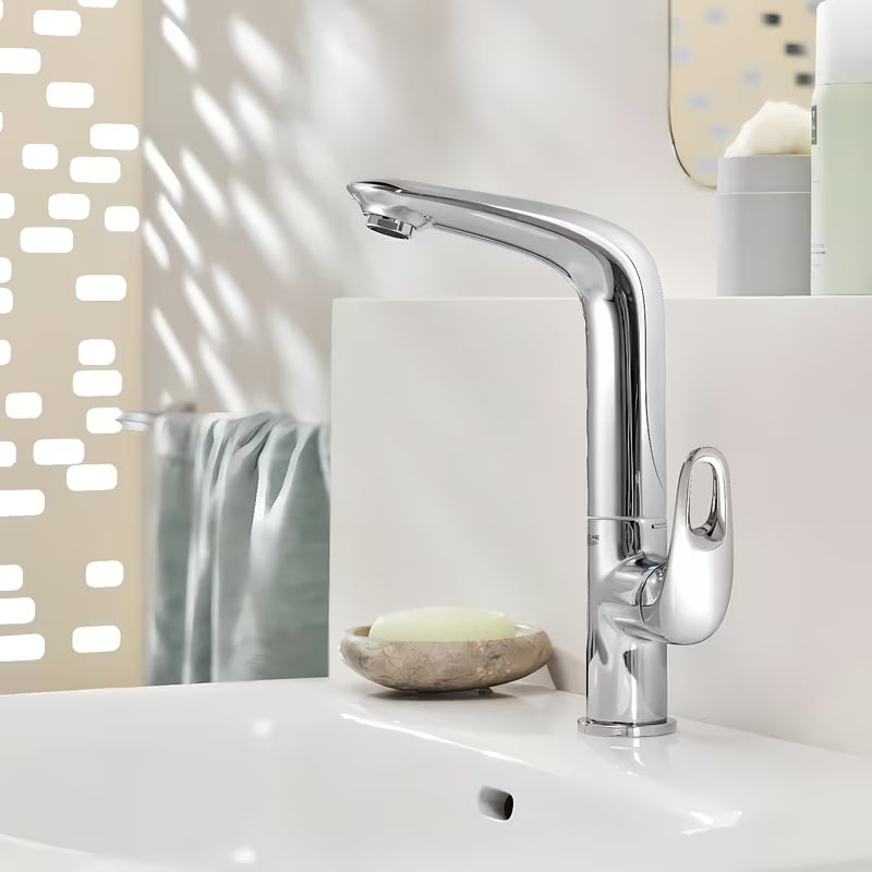 Grohe Eurostyle New visoka jednoručna baterija stojeća miješalica za umivaonik s odvodom u krom izvedbi