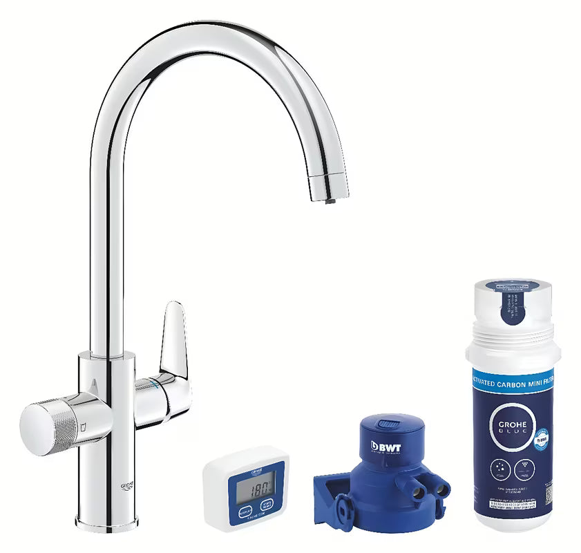 Kromirana miješalica za sudoper Grohe Blue Pure 2022 s odvojenom ručicom pro filtriranu vodu