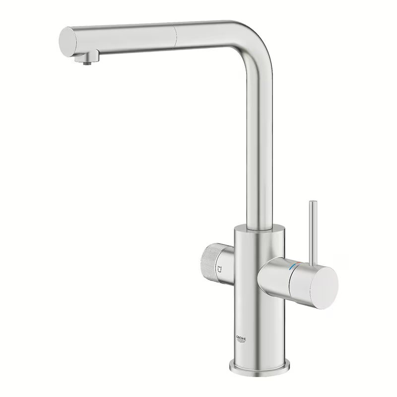 Grohe Blue Pure 2022 miješalica za sudoper s funkcijom filtracije u izvedbi supersteel