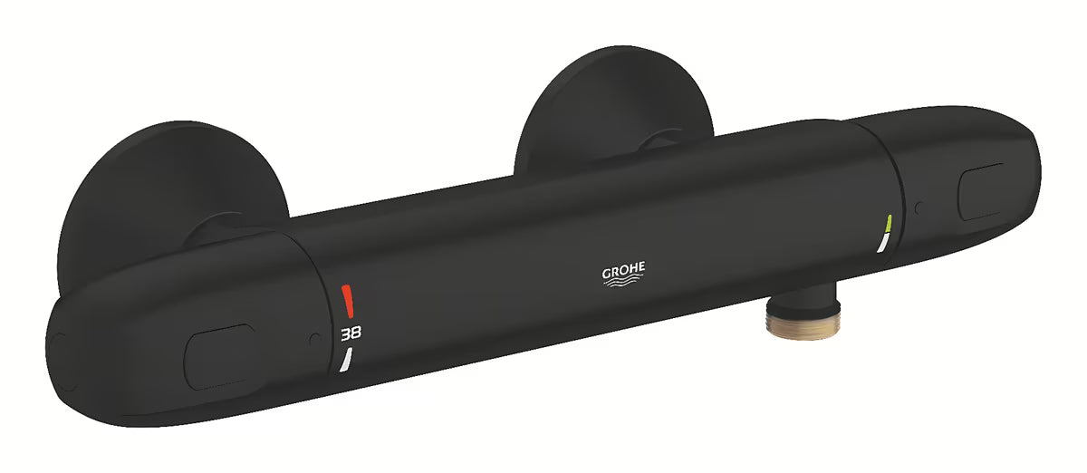 Termostatska zidna miješalica za tuš Grohe Grohtherm 1000 u mat crnoj boji