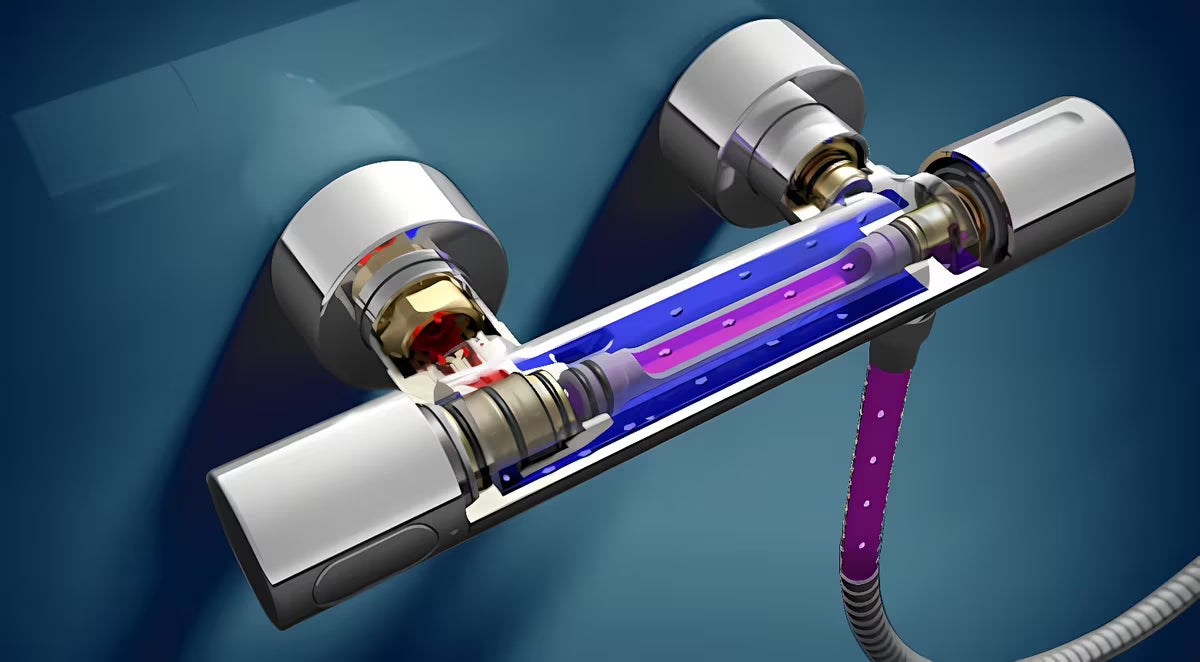 Kromirana termostatska kada/tuš miješalica za tuš Grohe Grohtherm 2000 s CoolTouch tehnologijom i prebacivačem kada-tuš