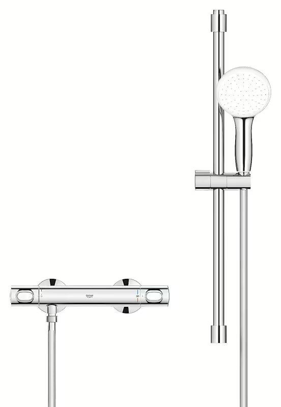 Grohe Grohtherm 500 termostatska miješalica za tuš u kromu s tuš garniturom sa šipkom