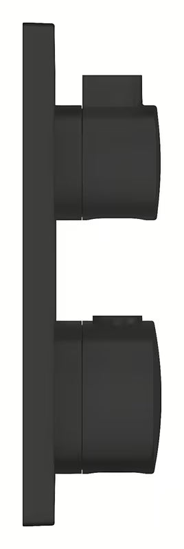 Mat crna podžbukna termostatska miješalica za tuš Grohe Grohtherm s četvrtastim upravljanjem.