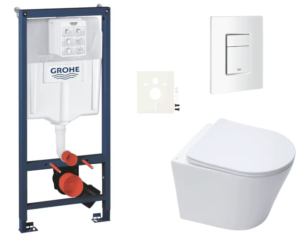 Viseći WC set SAT Infinitio s instalacijskim modulom Grohe Rapid SL i tipkom Skate Cosmopolitan