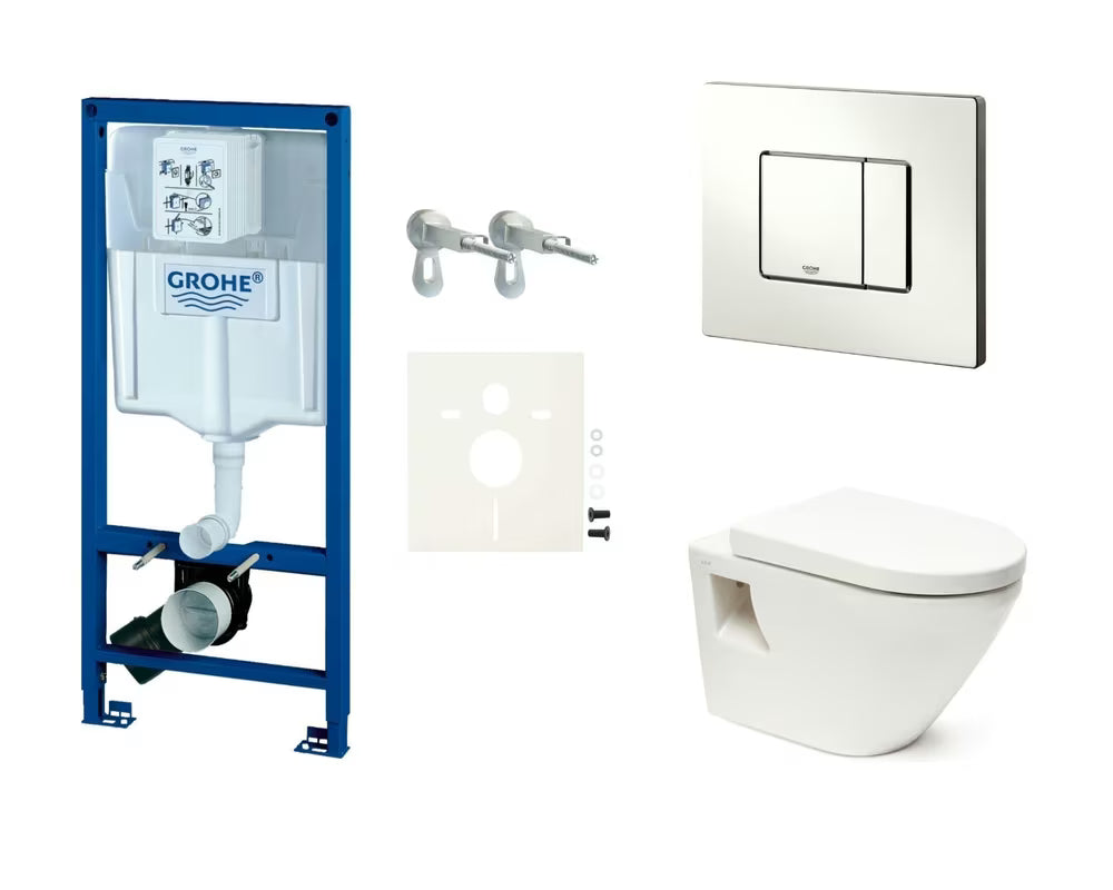 Viseći WC set Vitra Integra s modulom Grohe Rapid SL i aktivacijskom tipkom Skate Cosmopolitan