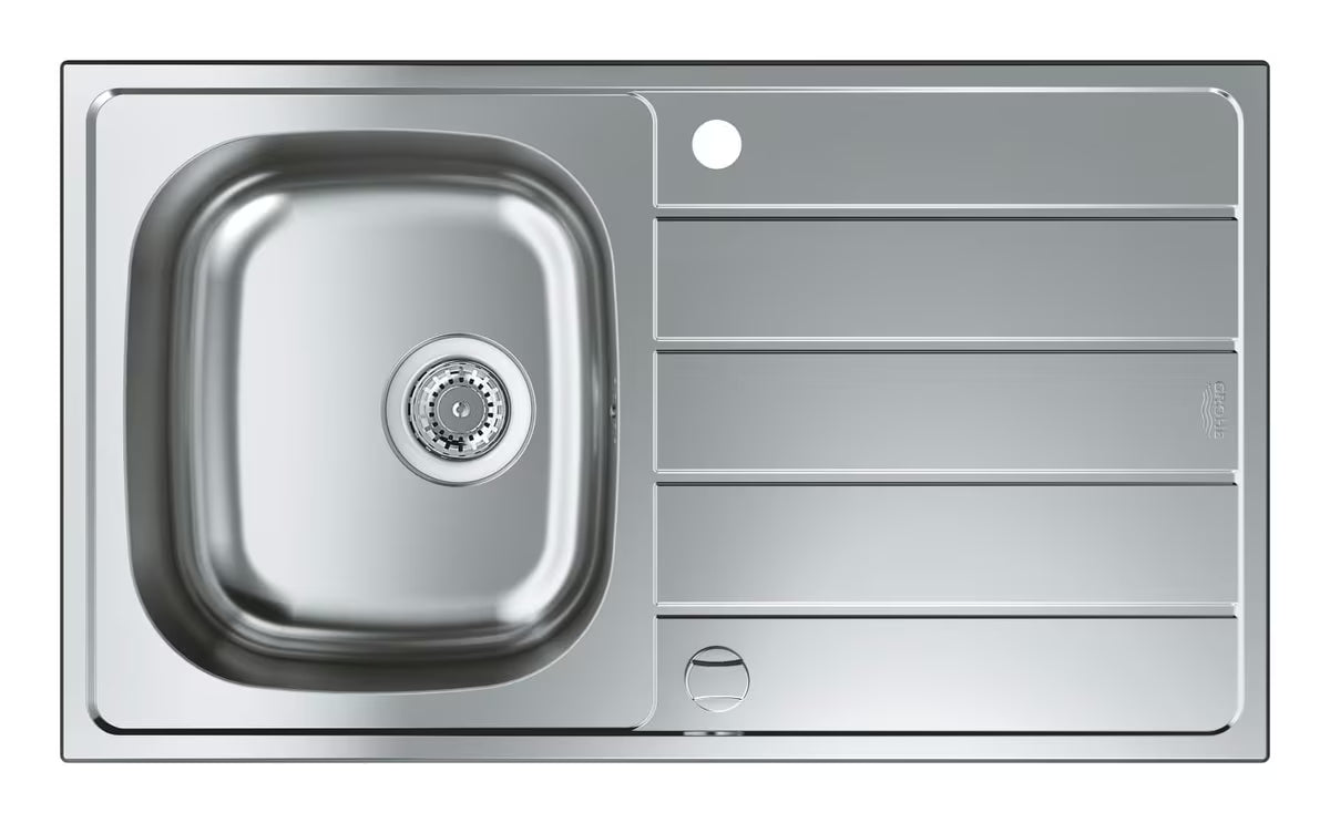 Nehrđajući sudoper Grohe K200 s ocjeđivačem pro montaža na radnu ploču, satenska površina