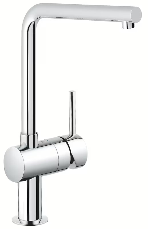 Kromirana miješalica za sudoper Grohe Minta s L izljevom, zakretnim izljevom i izvlačnim tušem
