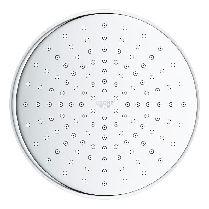 Kromirana nadglavni tuš Grohe New Tempesta 210 s mlazom Rain i tehnologijama DreamSpray i SpeedClean.