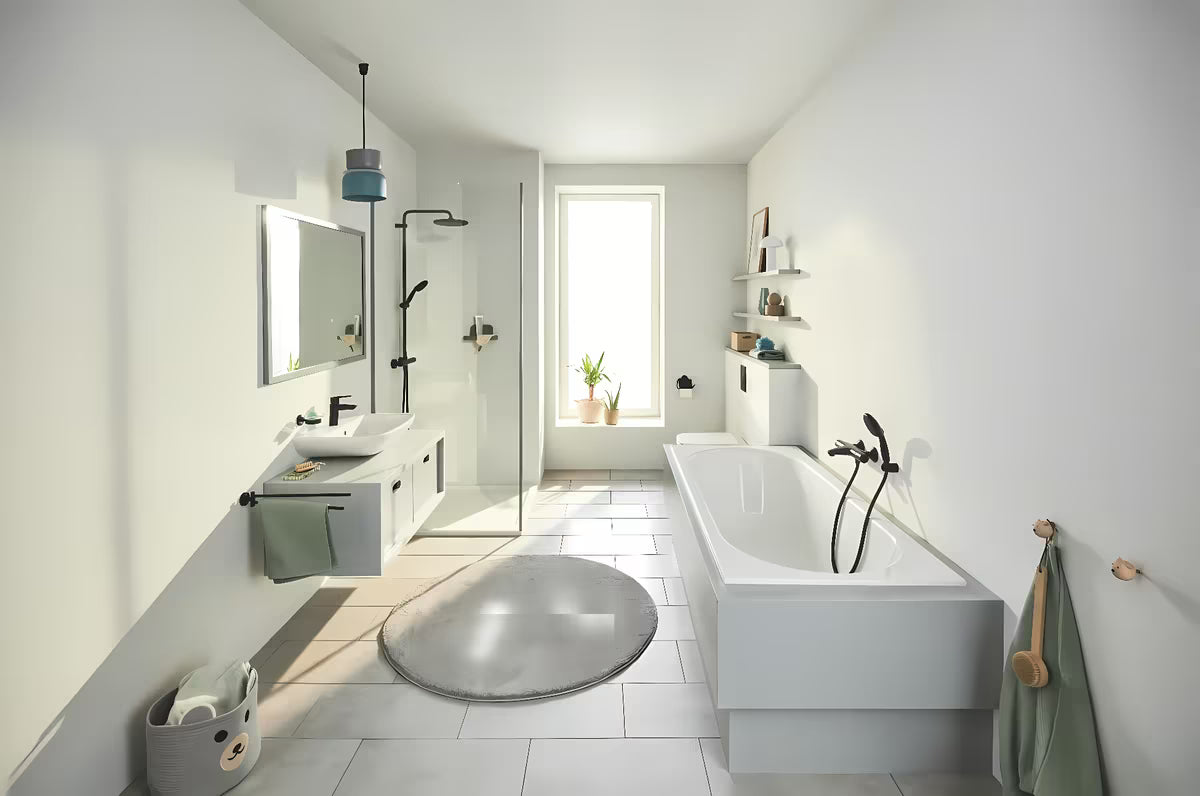 Grohe Precision Trend termostatska miješalica za kadu u mat crnoj boji pro za zidnu ugradnju