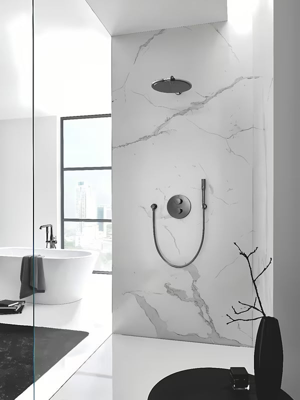 Zidna jednoručna baterija miješalica za kadu Grohe Lineare u krom izvedbi s prebacivačem kada/tuš
