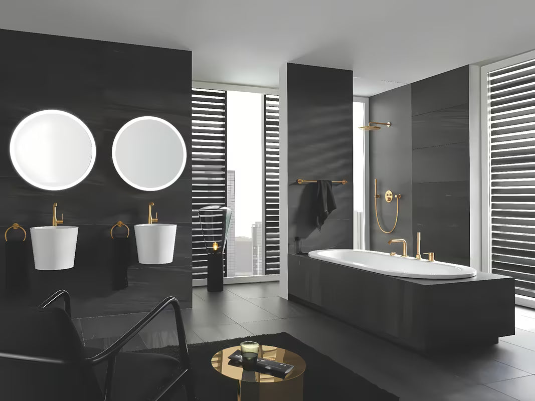 Grohe Rainshower Cosmopolitan Metal nadglavni tuš 310 s tuš krakom u obradi Brushed Cool Sunrise