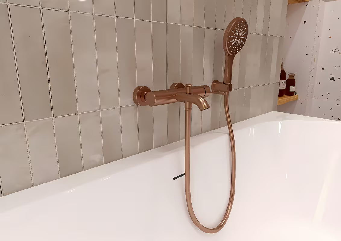 Ručni tuš Grohe Rainshower smartactive 130 u završnoj obradi brushed warm sunset s tipkom SmartTip