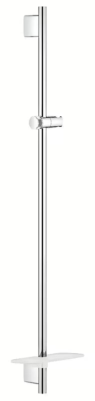 Tuš šipka Grohe Rainshower smartactive 900 mm u krom izvedbi s policom EasyReach i podesivim držačem.