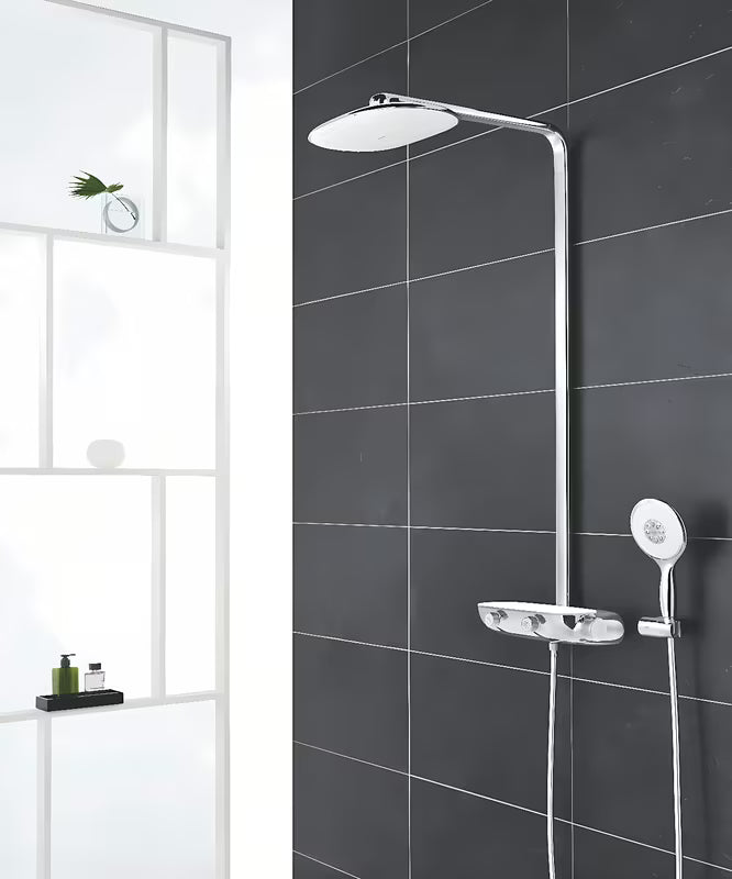 Grohe Rainshower smartcontrol tuš sustav s termostatskom miješalicom i nadglavnim tušem 360 mm u bijeloj boji