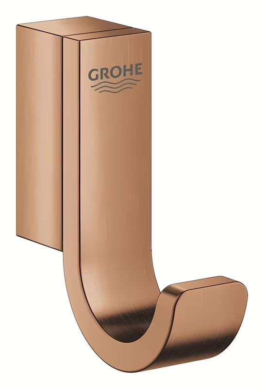 Metalni kupaonski kukica Grohe Selection u izvedbi Brushed Warm Sunset sa skrivenim pričvršćenjem.