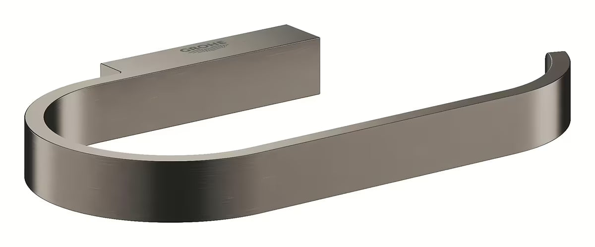 Držač toaletnog papira Grohe Selection u brušenoj izvedbi hard graphite sa skrivenim zidnim pričvršćenjem.