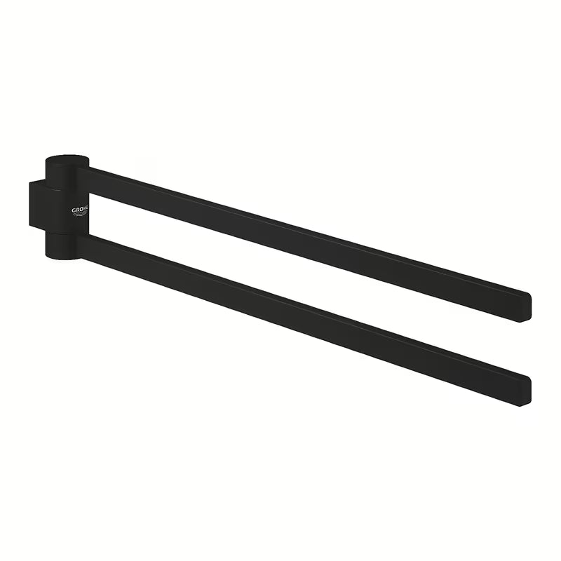 Dvostruki držač ručnika Grohe Selection s dva okretna kraka u boji phantom black.