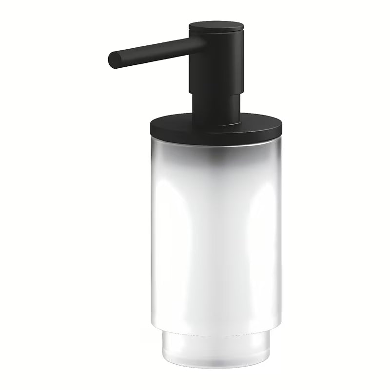 Dozator sapuna Grohe Selection u boji phantom black od kombinacije stakla i metala.