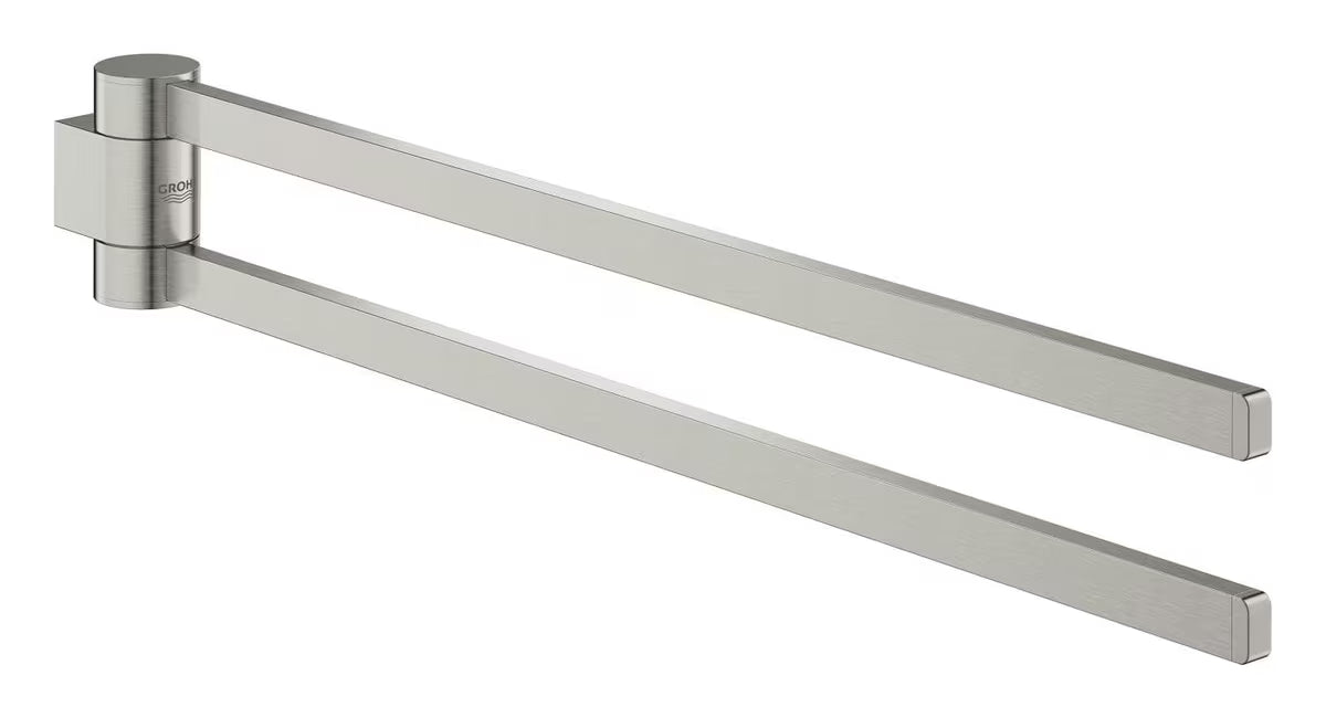 Dvostruki rotirajući držač ručnika Grohe Selection u izvedbi supersteel sa skrivenim pričvršćenjem