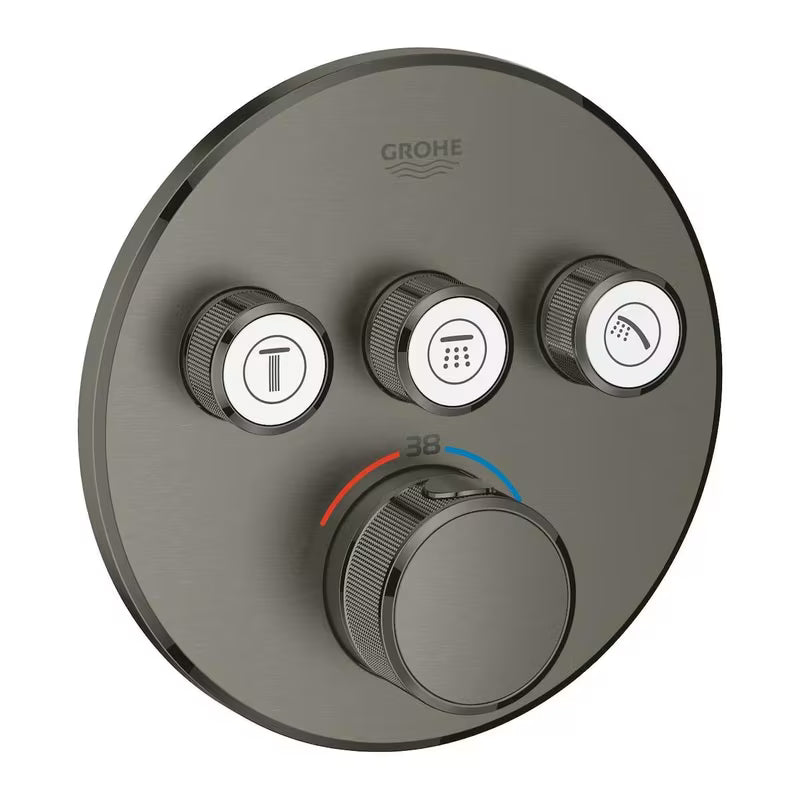 Podžbukna termostatska miješalica za tuš Grohe Grohtherm smartcontrol u izvedbi brushed hard graphite