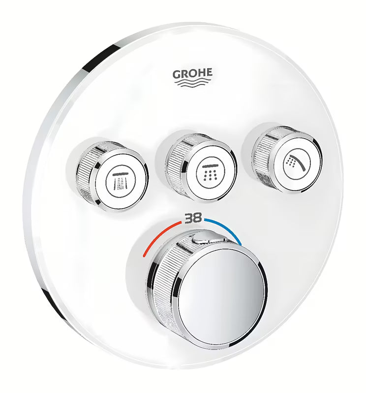 Podžbukna termostatska miješalica za tuš Grohe Grohtherm smartcontrol u izvedbi Moon White