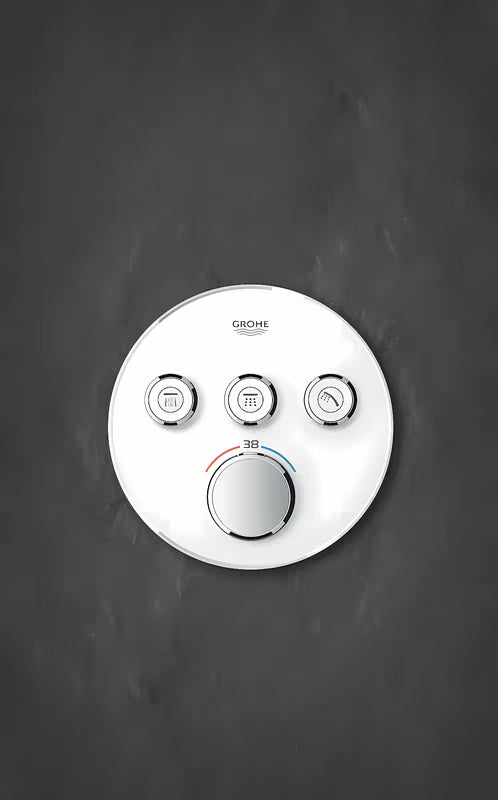 Podžbukna termostatska miješalica za tuš Grohe Grohtherm smartcontrol u izvedbi Moon White
