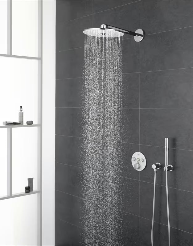 Podžbukna termostatska miješalica za tuš Grohe Grohtherm smartcontrol u izvedbi Moon White