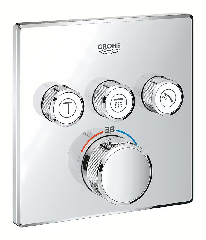 Podžbukna termostatska miješalica za tuš Grohe Grohtherm smartcontrol u krom izvedbi.