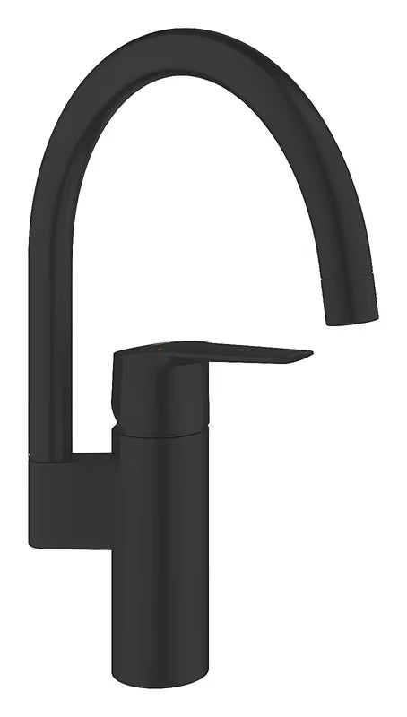 Grohe Start jednoručna baterija miješalica za sudoper s visokim zakretnim izljevom u mat crnoj boji