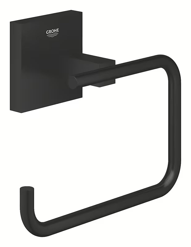 Grohe Start Cube držač toaletnog papira bez poklopca u mat crnoj boji sa skrivenim pričvršćenjem.