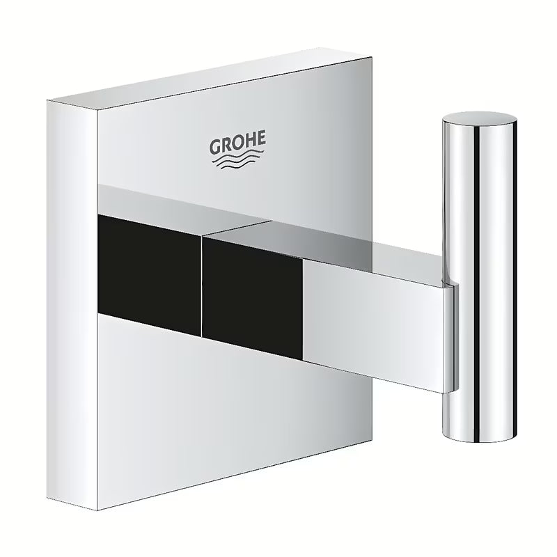 Metalni kukica Grohe Start Cube Accessories u krom izvedbi sa skrivenim pričvršćenjem.