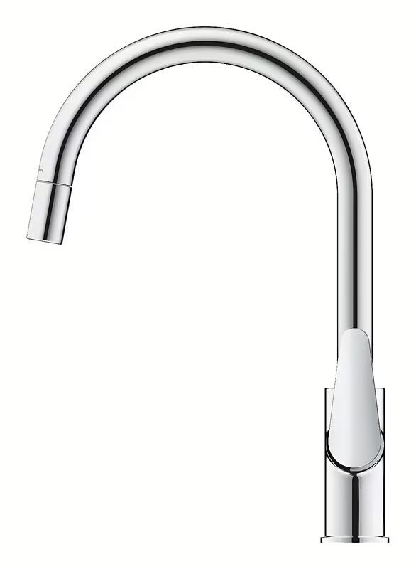 Kromirana miješalica za sudoper Grohe Start Curve s visokim zakretnim izljevom i izvlačnim tušem