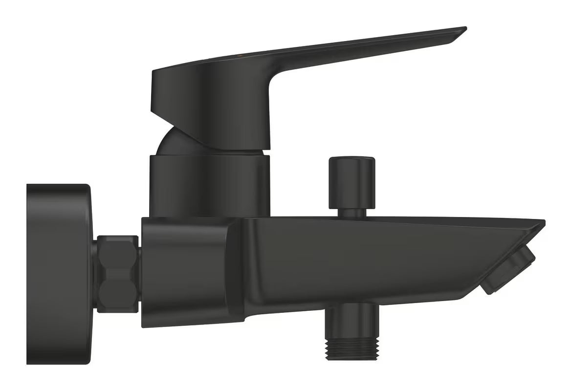 Zidna jednoručna baterija miješalica za kadu Grohe Start u mat crnoj izvedbi s preklopnikom kada tuš