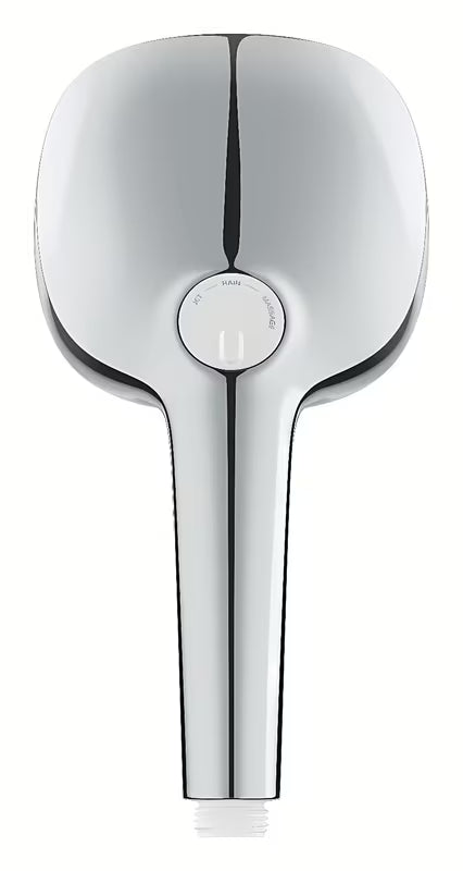 Kromirana ručna tuš-slušalica Grohe Tempesta Cube s tri mlaza Rain, Jet i Massage.