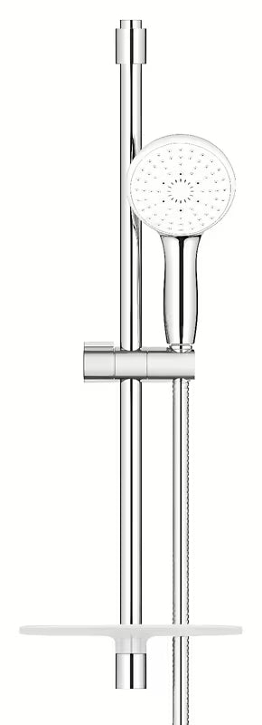 Kromirani tuš set Grohe Tempesta s ručnom tuš-slušalicom, tuš šipkom, metalnim crijevom i policom EasyReach